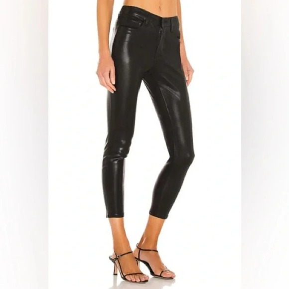 L' Agence Margot Skinny Metro Coated Jeans in Black - Size 28 - Picture 1 of 8